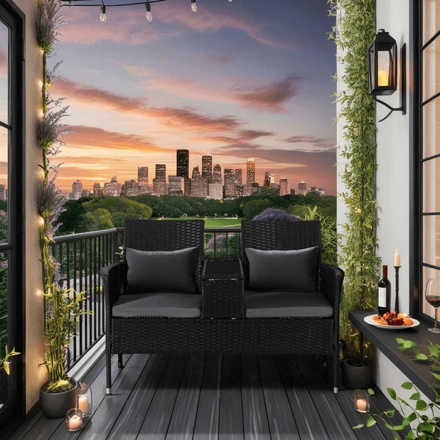 Zahradní pohovka Kraft (černá)