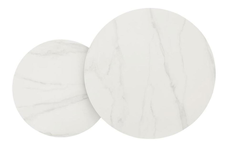 Set 2ks konferenčních stolků Disponer (mramor světlý + zlatá) *výprodej