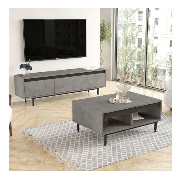 Sada nábytku do obývacího pokoje Levoretta 33 (šedá + černá)