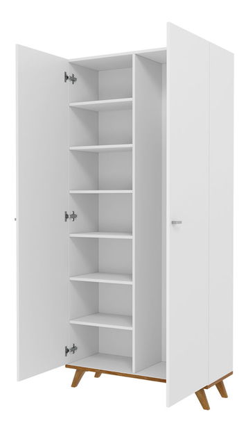 Šatní skříň Talbergia TN05 (bílá + bílá + dub craft zlatý) *bazar