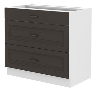 Dolní kuchyňská skříňka Sheila 80 D 3S BB (bílá + grafit)
