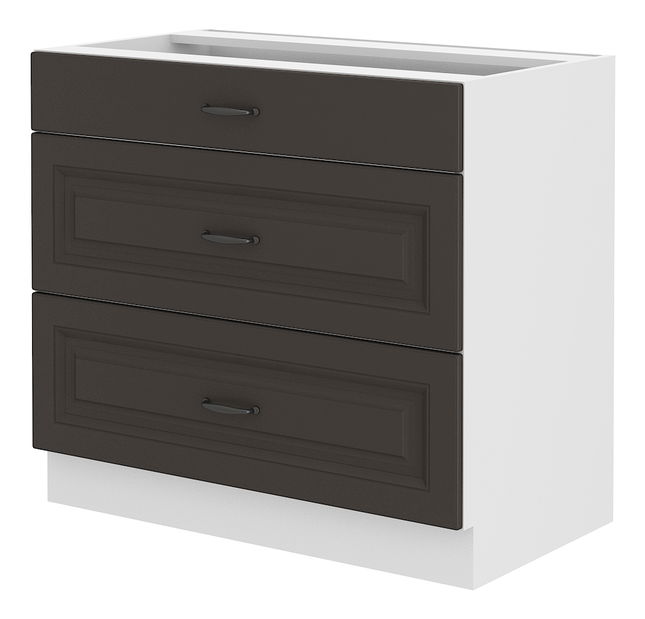 Dolní kuchyňská skříňka Sheila 80 D 3S BB (bílá + grafit)