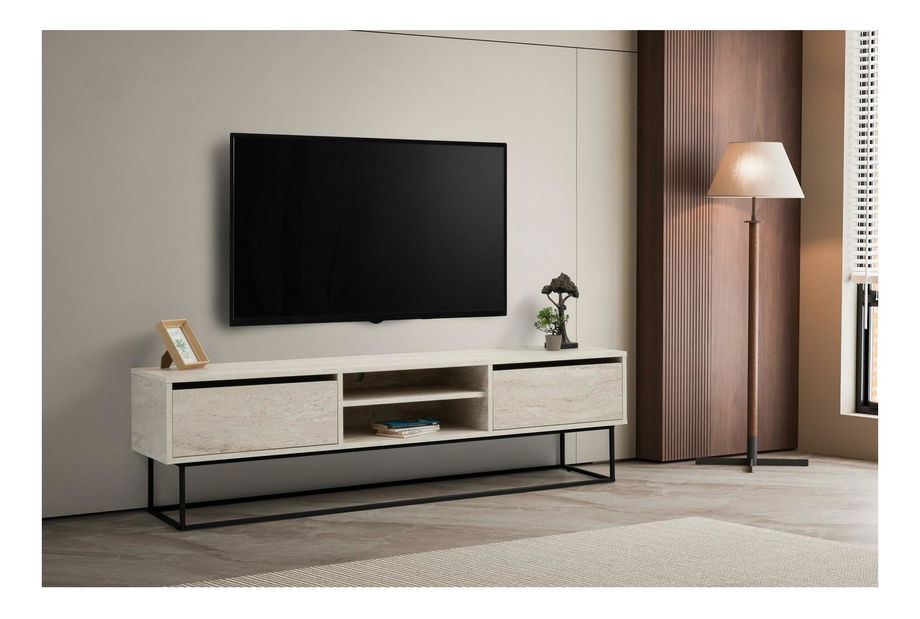 TV stolek/skříňka Elizei 180 (černý mramor)