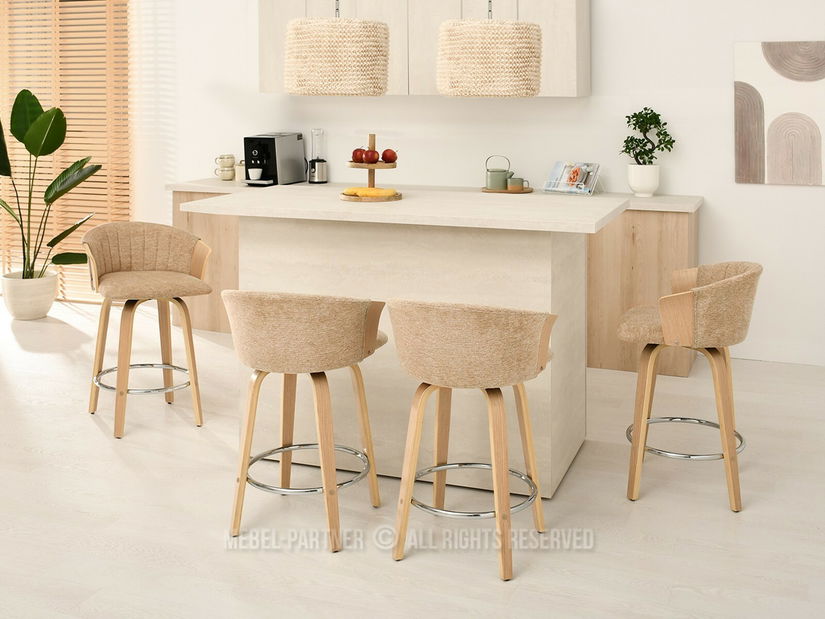 Židle Helm (béžová + dub)