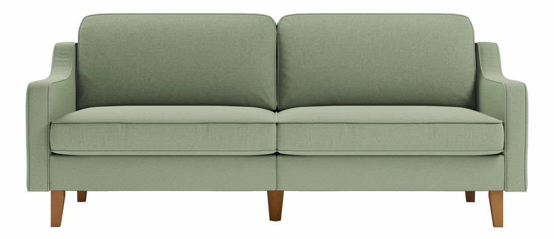 Pohovka třísedačka Dělají 3 (hořčičná + ořech)