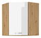 Rohová horní kuchyňská skříňka Arryn 58x58 GN-90 1F (dub artisan + lesk bílý)