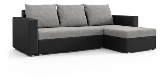 Rohová sedací souprava Hagoo (černá + šedá) (P)