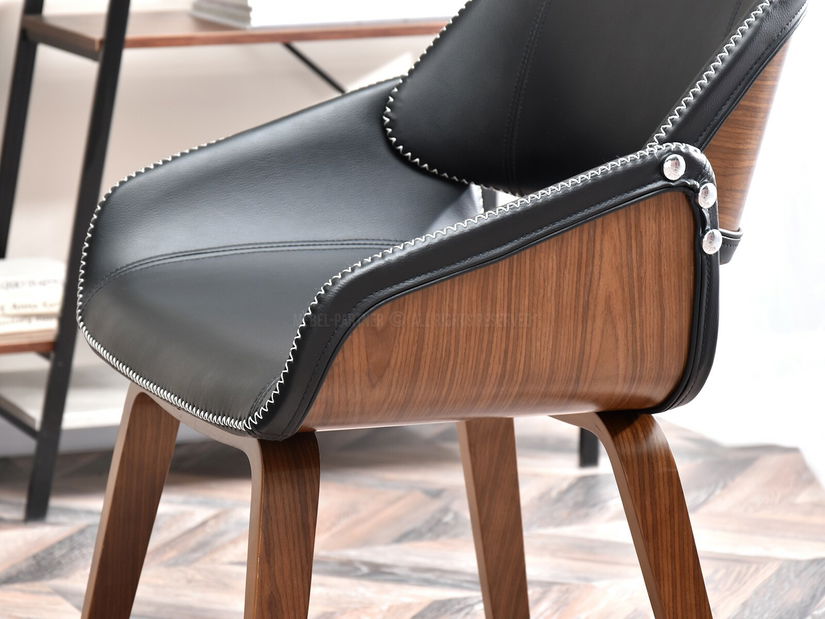 Židle Noughat (ořech tmavý + chromová)