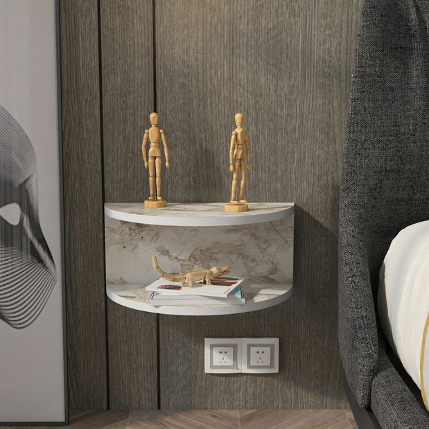 Noční stolek Belnek (mramor bílý)