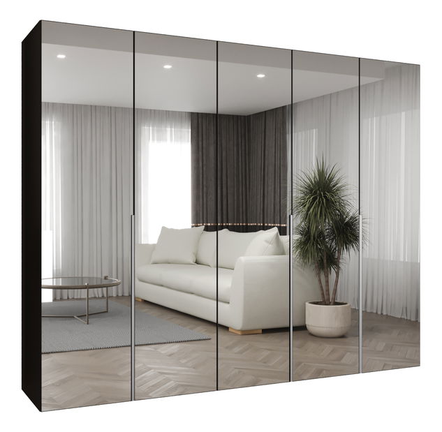 Šatní skříň 250 cm Alice 3 (černá + kašmír)