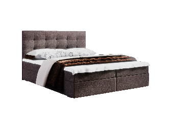 Manželská postel Boxspring 140 cm Fade 2 Comfort (tmavě hnědá) (s matrací a úložným prostorem)