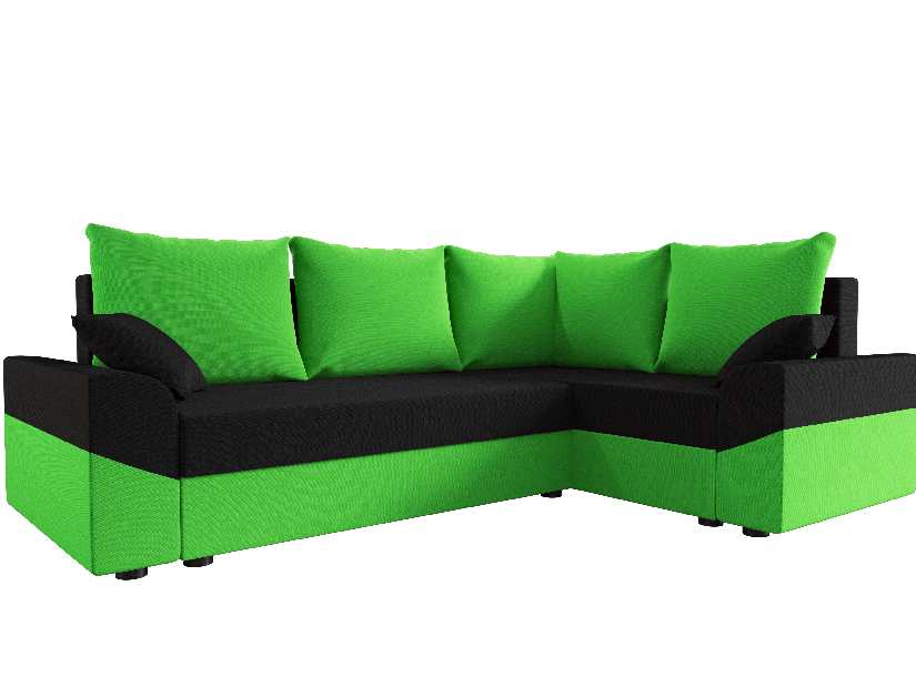 Rohová sedací souprava Dusk Plus (zelená + černá) (P)