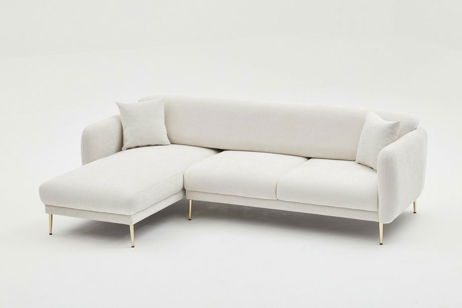 Rohová sedačka Simeon (L) (Krémová + Zlatá)