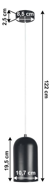 Závěsná lampa Loktun (černá)