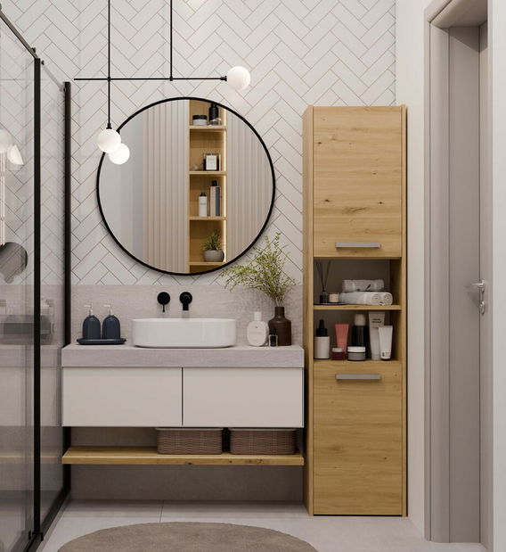 Koupelnová skříňka Samways 3 (dub artisan)