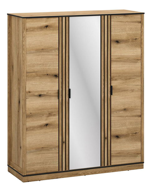 Šatní skříň Hemos 2 (dub evoke) (se zrcadlem)