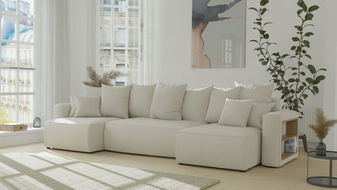 Rohová sedačka Solina U (béžová) (L)