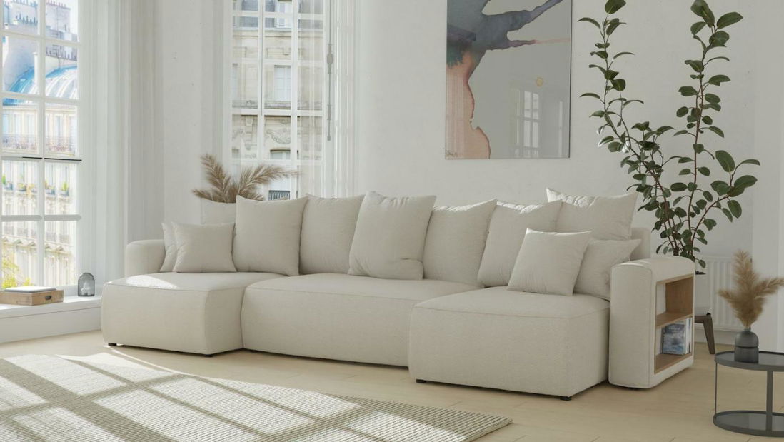 Rohová sedačka Solina U (béžová) (L)