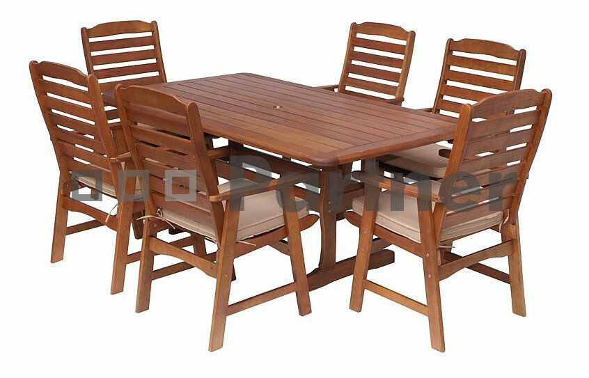 Záhradní nábytek Zaragoza 1+6 (Eukalyptus)