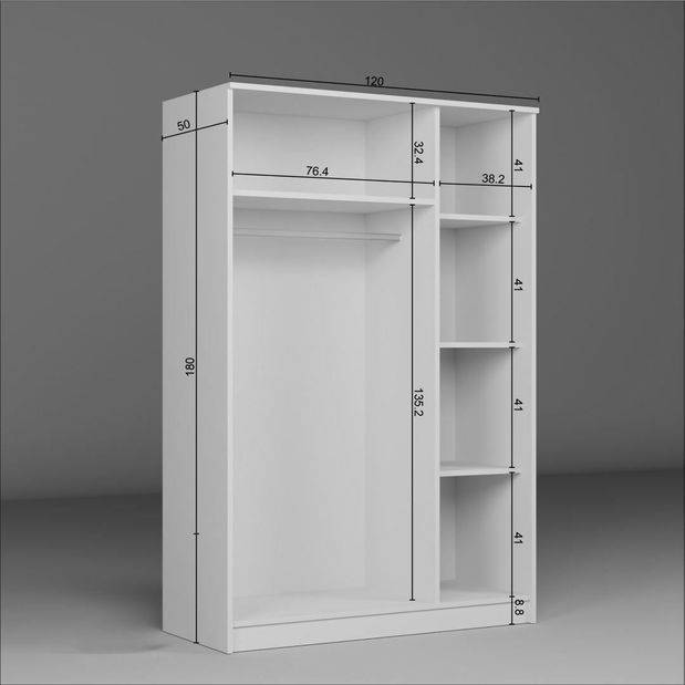 Šatní skříň Kentucky B (bílá)