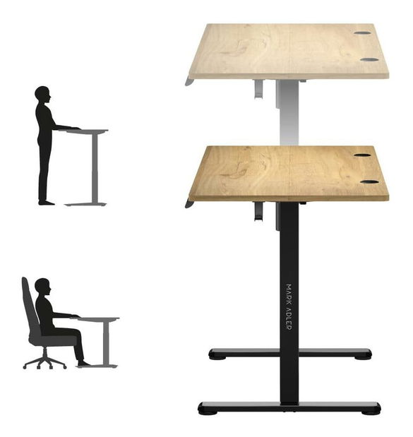 Elektricky nastavitelný PC stolek Legend 7.0 (černá + dřevo)