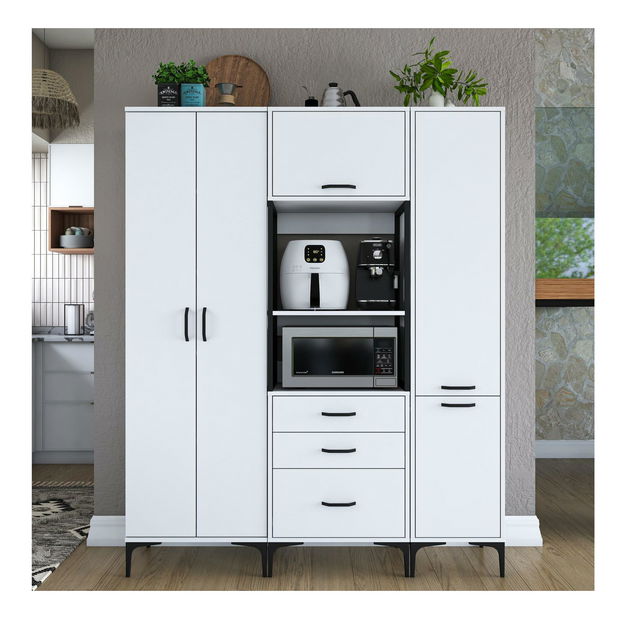 Policová skříň Jenaretta 144 (bílá)