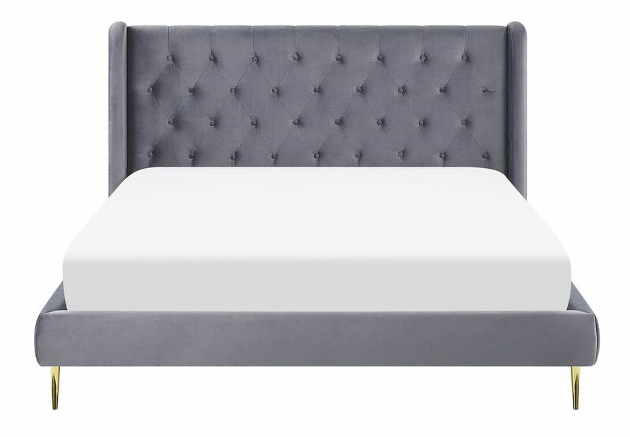 Manželská postel 160 cm Flora (šedá) (s roštem)