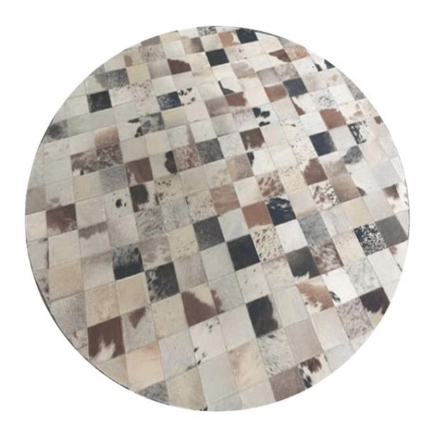 Kožený koberec 200x200 cm Kazuko TYP 10 (hovězí kůže + vzor patchwork)