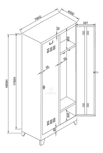 Uzamykatelná skříň Jessia 1 (červená)