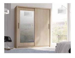 Šatní skříň s posuvnými dveřmi Mykarezo 1 B (dub sonoma) (se zrcadlem)