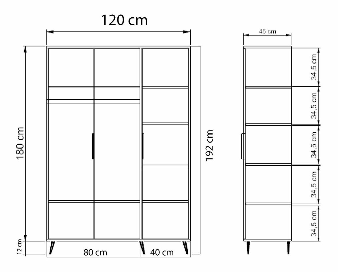 Šatní skříň Adian (dub)