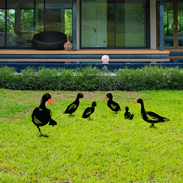 Dekorativní sada kovových doplňků do zahrady Duckie (černá)