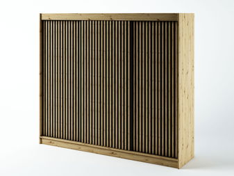 Šatní skříň 250 cm Ladonna 1 2 (dub artisan + černá matná)