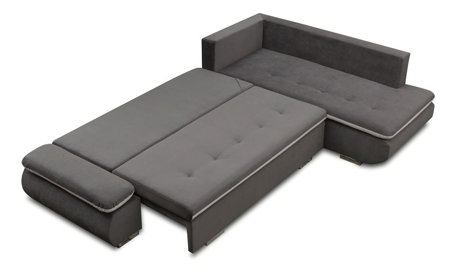 Rohová sedací souprava Artamo (tmavěhnědá + bílá) (P)