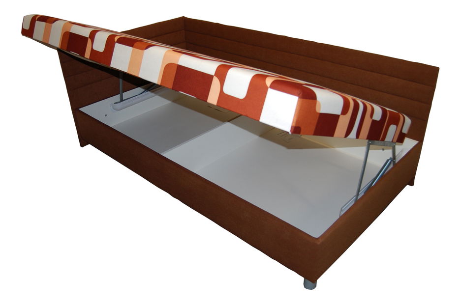 Jednolůžková postel (válenda) 110 cm BRW Elize hnědá (L) (s roštem a matrací)