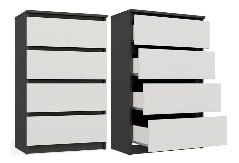 Komoda Musecalo 2 (antracit + bílá)