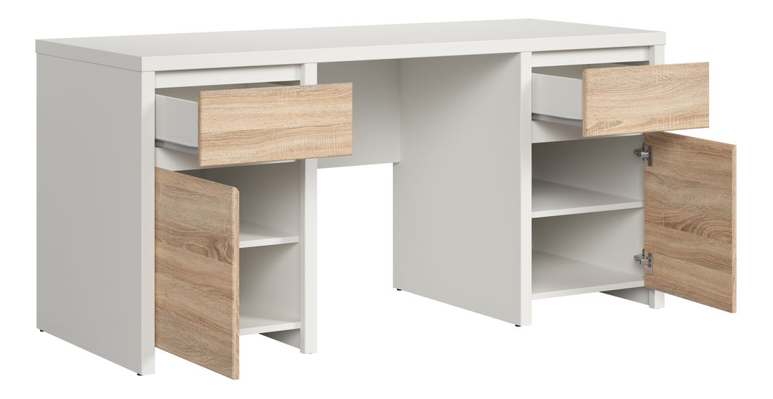PC stolek BRW Kaspian BIU2D2S/160 (bílá + dub sonoma)