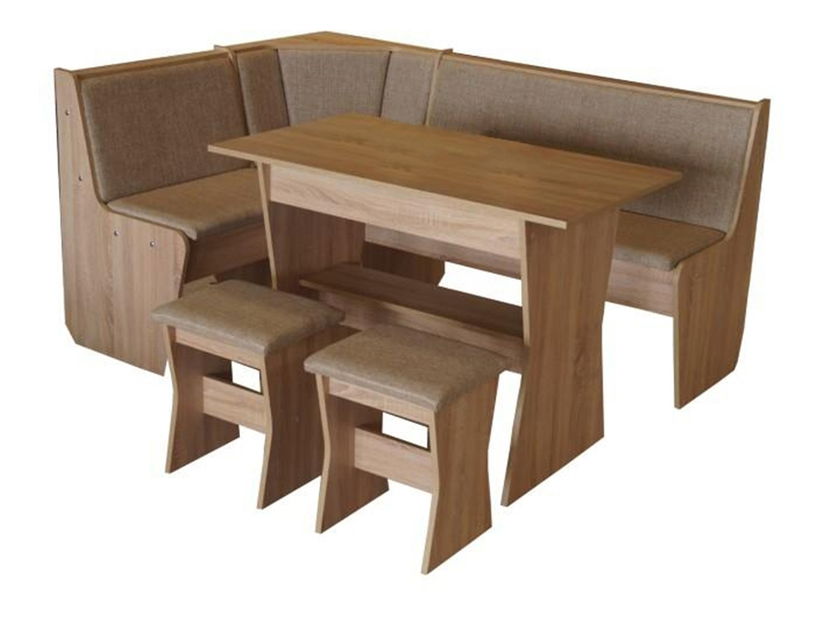 Jídelní set Colgren sonoma + hnědá (pro 5 osob)