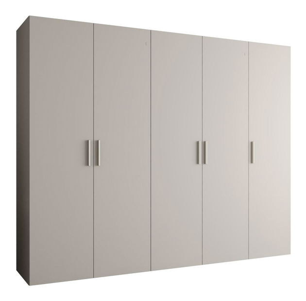 Šatní skříň 250 cm Borry 1 (kašmír + stříbrná)