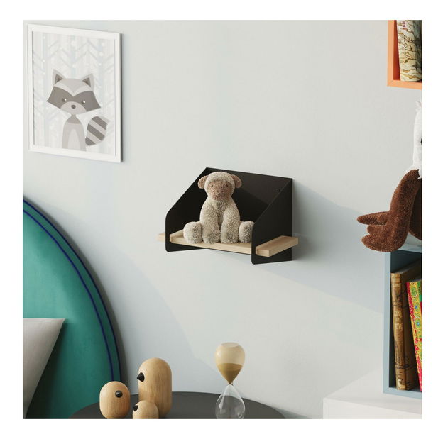 Nástěnná police Shortia 1 (černá)