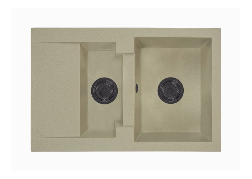 Kuchyňský dřez Dortuna (béžová) (bez otvoru pro baterii) (L)