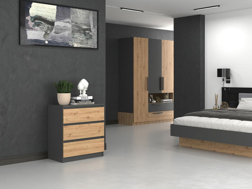 Komoda Musecalo 1 (antracit + dub artisan)