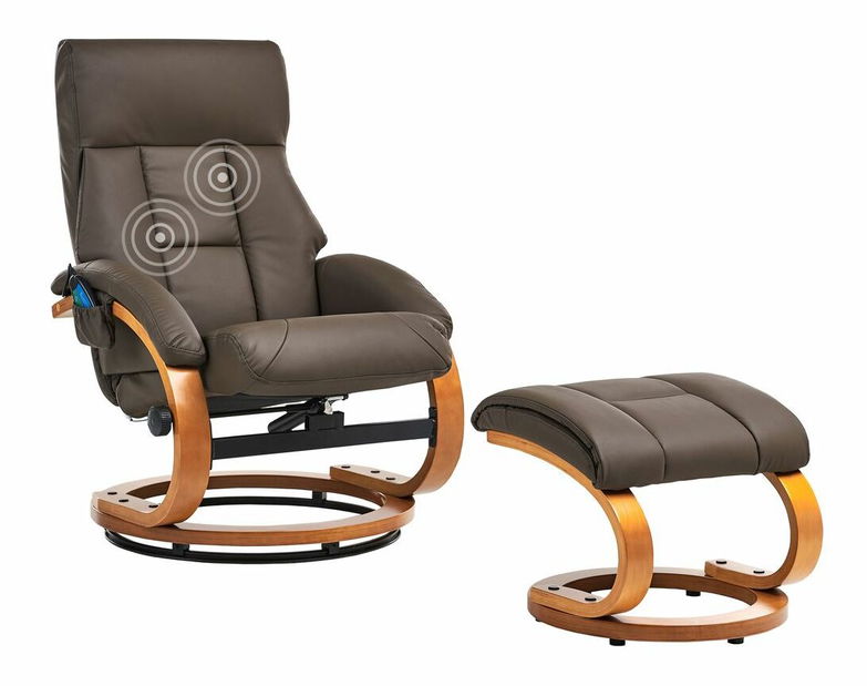 Masážní křeslo FARTE (umělá kůže) (hnědá)