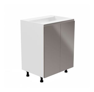 Dolní kuchyňská skříňka D602F Aurellia (bílá + lesk šedý)