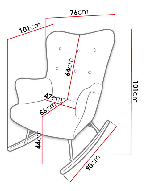 Houpací křeslo ve skandinávském stylu Aria (Magic Velvet 2232) *bazar