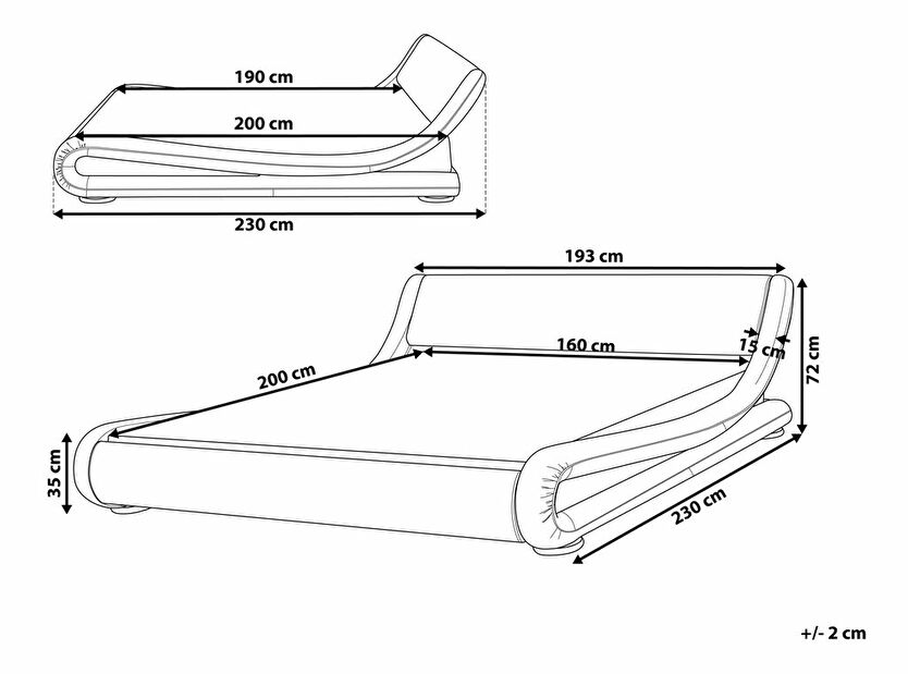 Manželská vodní postel 160 cm Anais (zlatá) (s roštem a matrací)