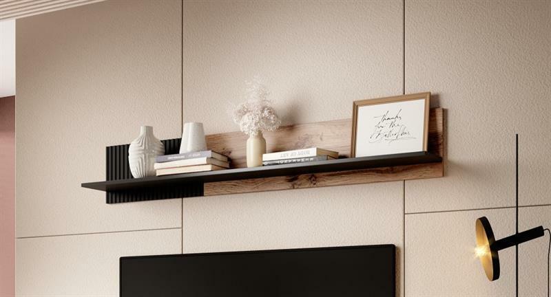 Polička Ranae P1 (dub wotan + černá)