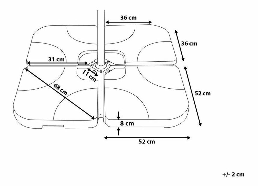Základna pro upevnění slunečníku INULA