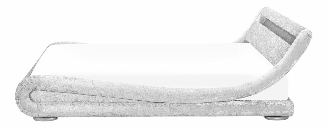 Manželská vodní postel 160 cm Anais (stříbrná) (s roštem a matrací)