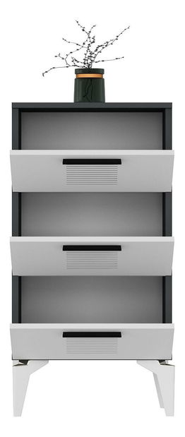 Skříňka Vipapo 6 (antracit + bílá)